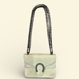 Vera Pelle Chain Strap Women Purse, made in Italy